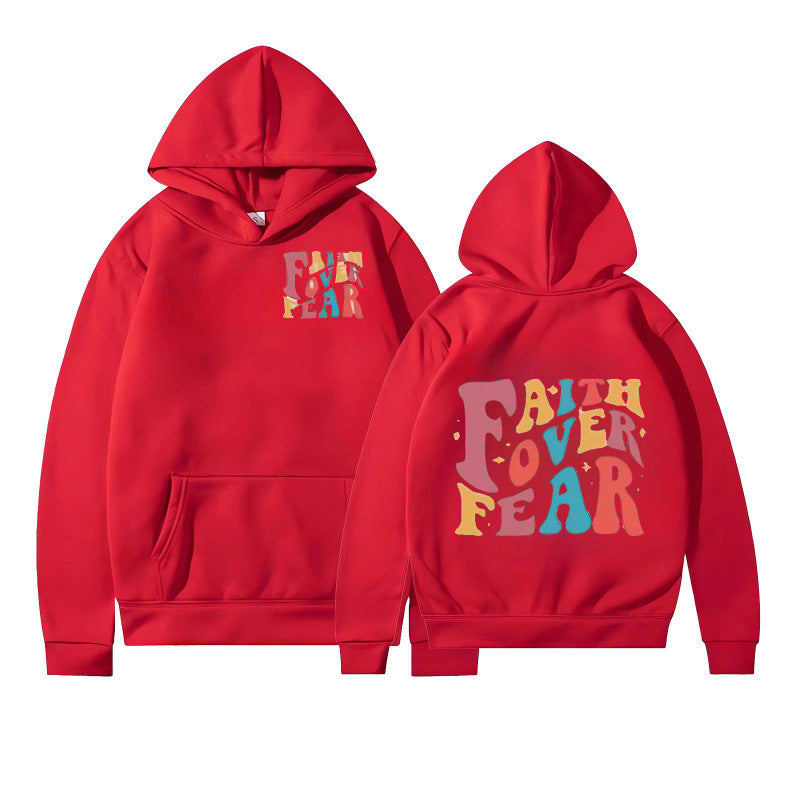 Damen Kapuzenpullover mit kreativem Schriftzug und weichem Innenfleece Drune