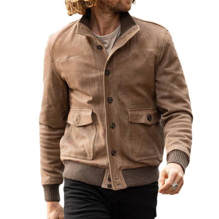 Herren elegante Suede Bomberjacke