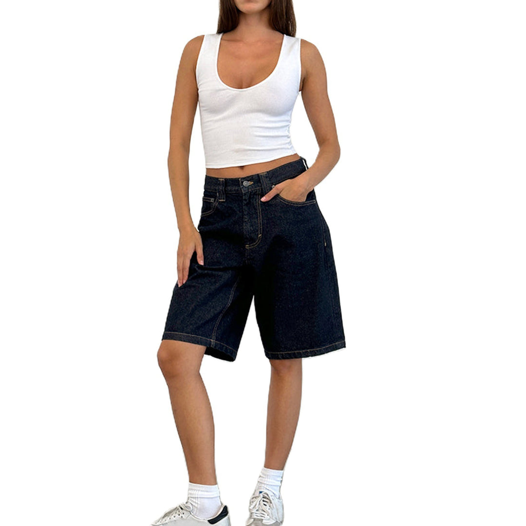 Damen Relaxed Fit Denim-Bermuda mit hohem Bund Drune