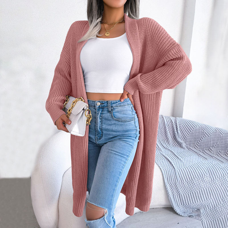 Drune | Einfarbige Strickjacke Für Elegante Outfits