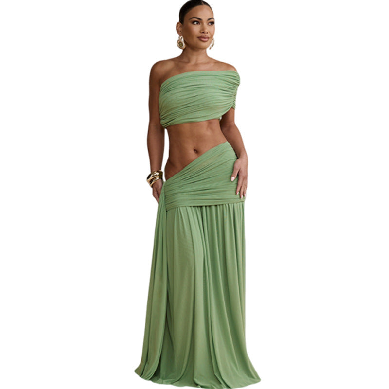 Damen Wickelrock mit bandeau Top und raffiniertem Design Drune