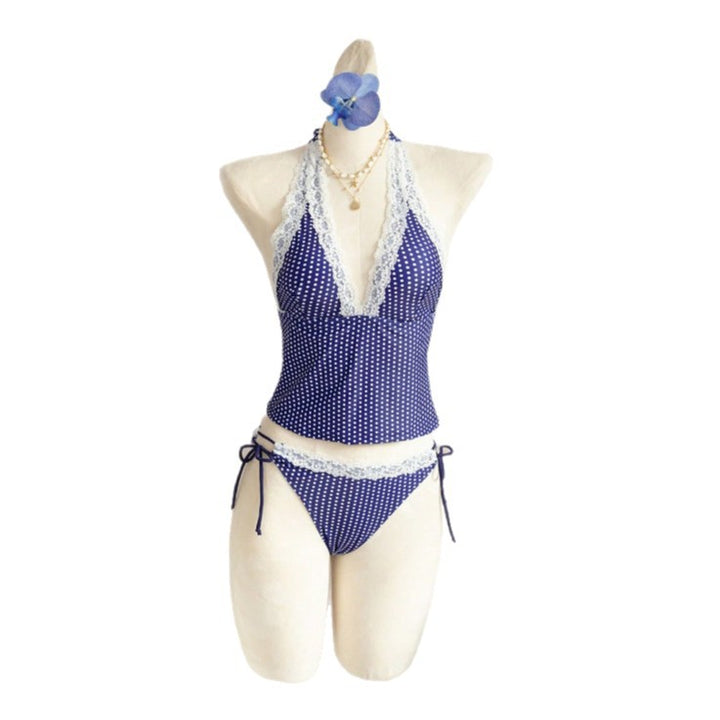 Damen Halter-Kini-Set mit Spitzenakzenten Drune