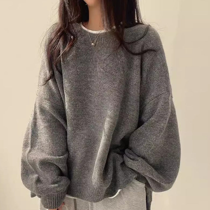Damen oversized Strickpullover mit weiten Ärmeln und lässigem Schnitt Drune