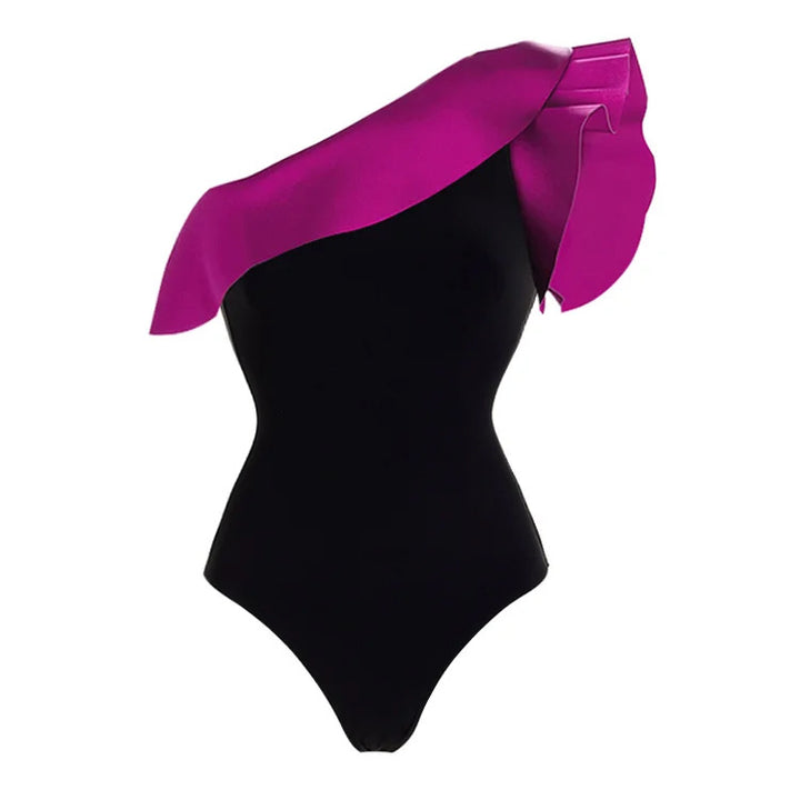 Damen Badeanzug mit asymmetrischem Rüsschendesign Drune