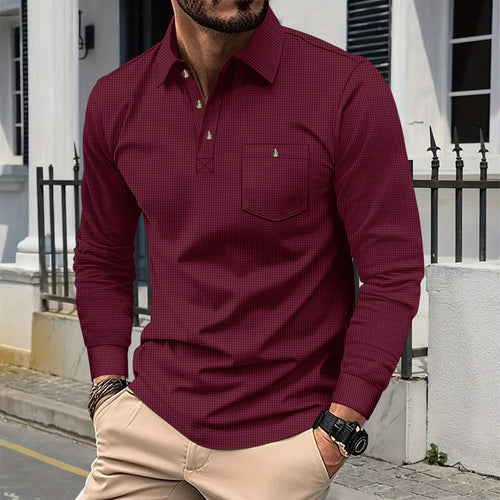 Herren Langarmhemd mit modischem Design und praktischem Brusttaschen Drune