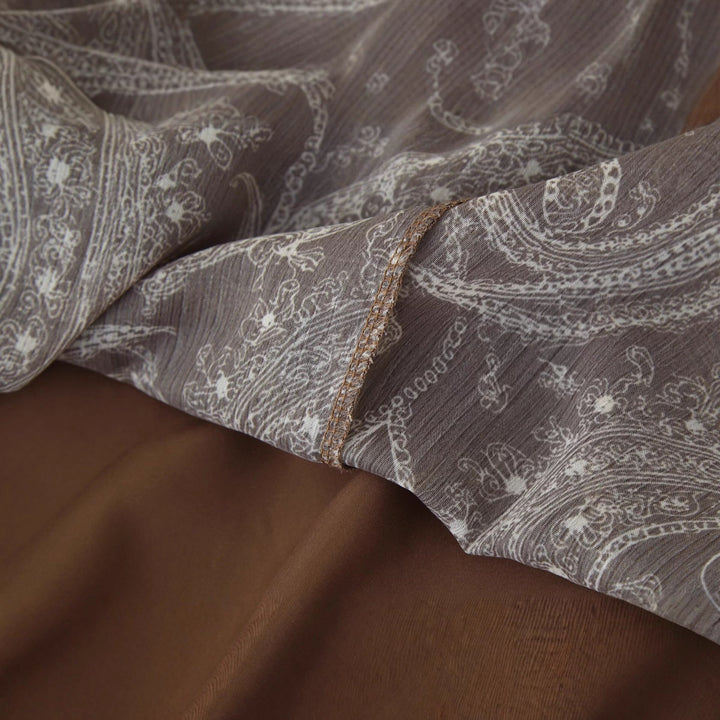 Damen eleganter Maxirock mit floralem Paisleymuster und elastischem Bund Drune