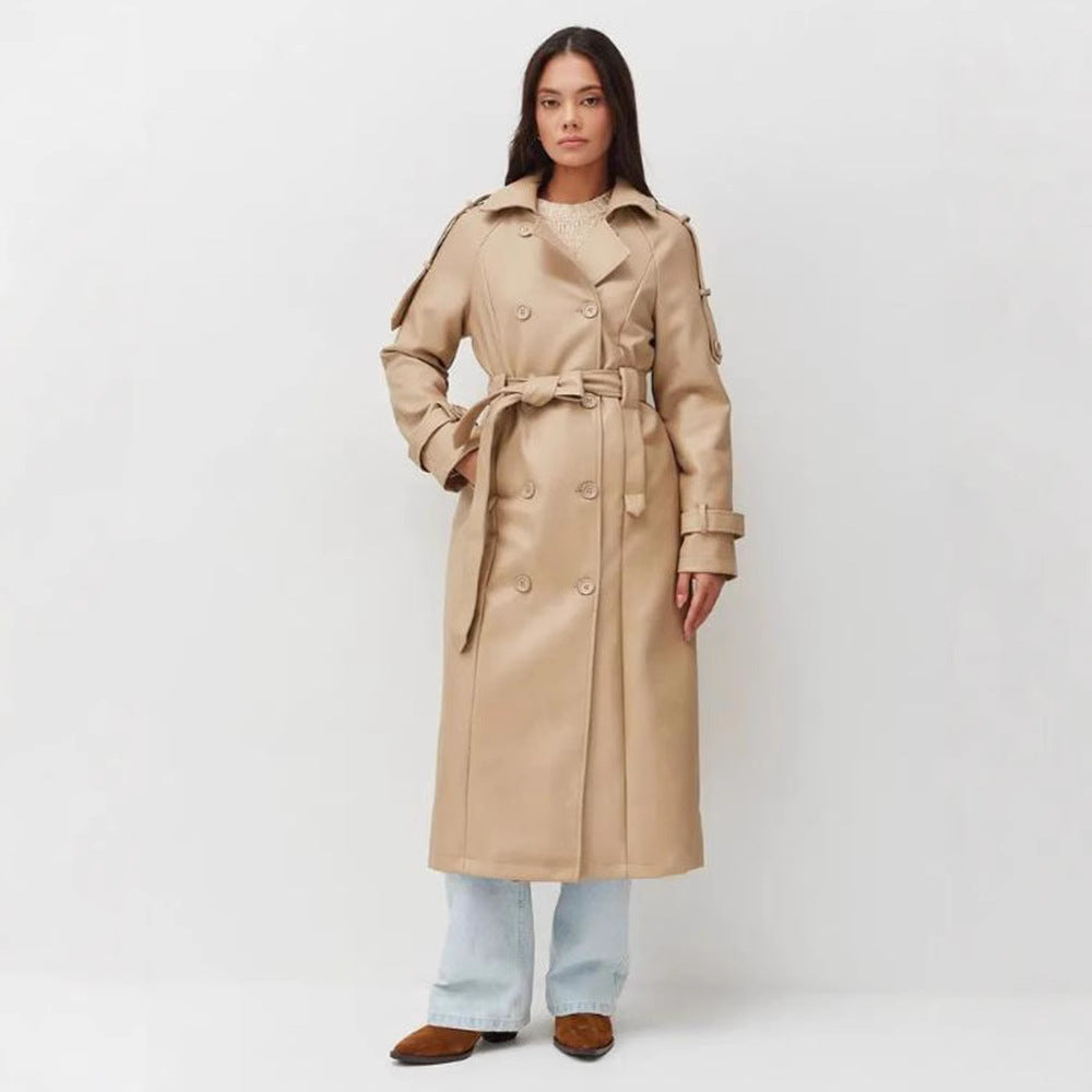 Damen modischer Trenchcoat mit Gürtel Drune