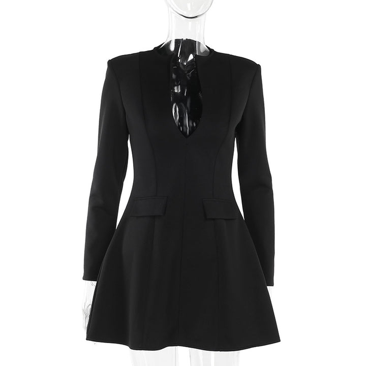 Damen schickes Minikleid mit tiefem Ausschnitt und tailliertem Schnitt Drune