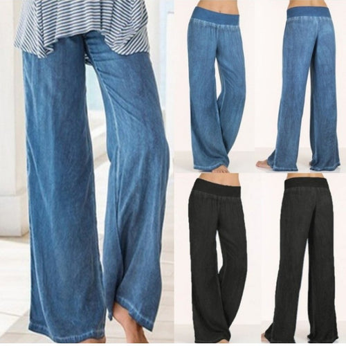 Damen Weite Palazzo-Hose mit komfortablem Bund Drune
