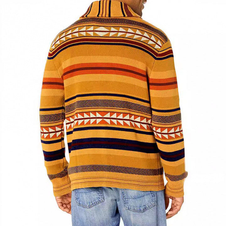 Herren Strickjacke mit geometrischem Muster und praktischen Taschen Drune