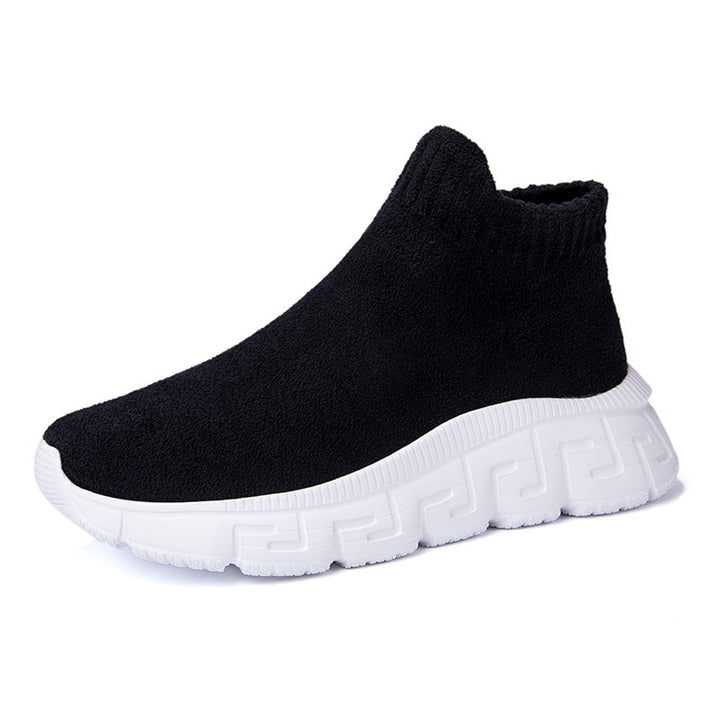 Damen nan kuscheliger Sock-Sneaker aus Teddy-Samt mit elastischem Schaft und stoßdämpfender Profilsohle Drune