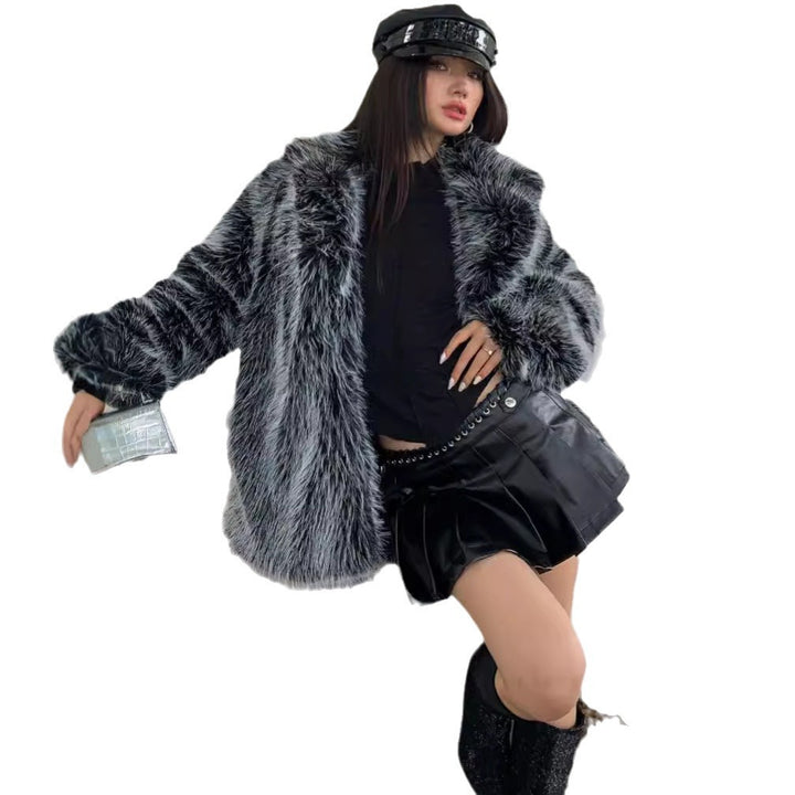 Damen trendige Kunstpelzjacke Drune