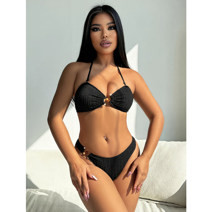 Damen Hochgeschnittener Bikini mit raffinierten Verzierungen Drune