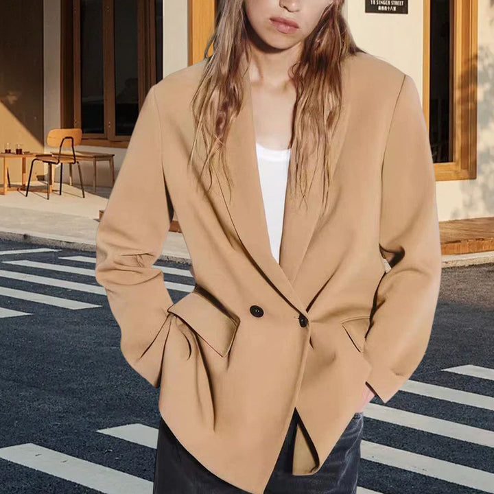 Damen Eleganter Blazer mit doppelt geknöpften Lappen Drune