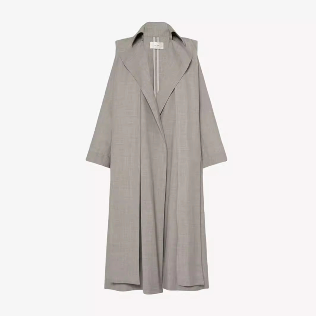 Damen Langer Oversize-Trenchcoat mit breitem Kragen Drune
