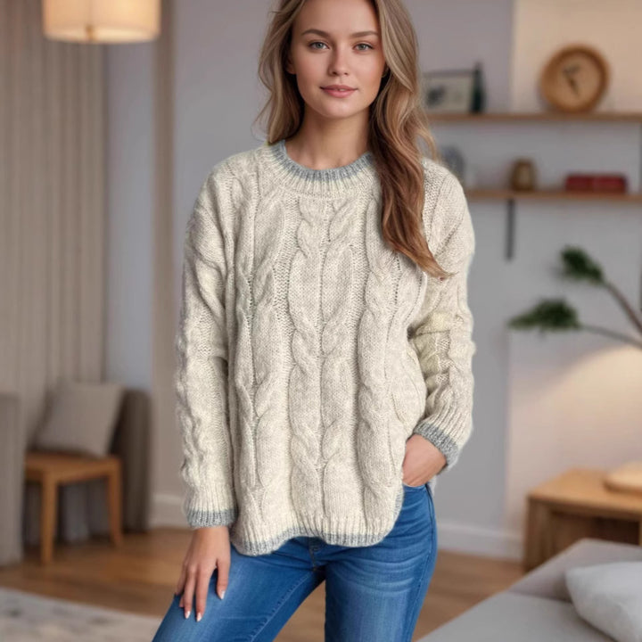 Damen Grobstrickpullover mit Struktur und lässigem Design Drune