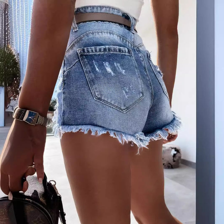 Damen Destroyed Denim-Shorts Drune