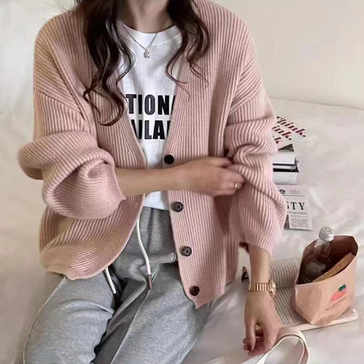 Damen Strickjacke im lässigen Oversized-Stil mit strukturiertem Rippdesign Drune