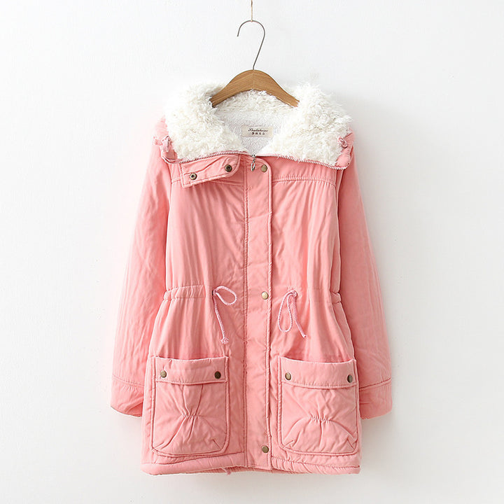Damen Übergangsjacke mit abnehmbarem Kunstfellkragen und praktischen Taschen Drune