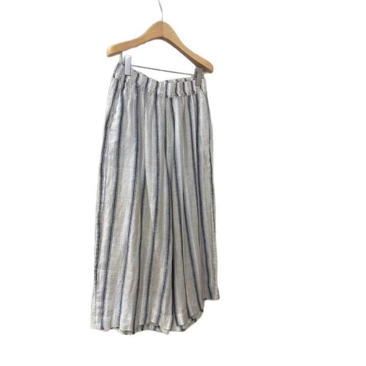 Damen Relaxed Fit Gestreifte Leinen Culottes Drune
