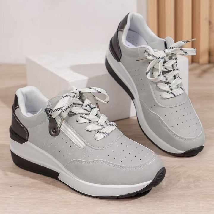 Damen Komfortable Sneakers mit modischem Reißverschluss und atmungsaktiver Sohle Drune