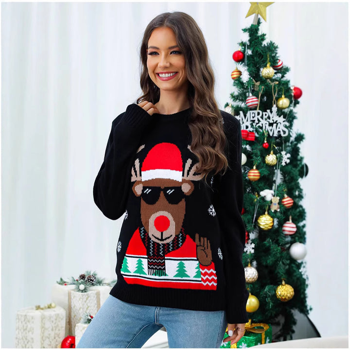 Damen Weihnachtspullover mit festlichem Rentiermotiv und weichem Material Drune