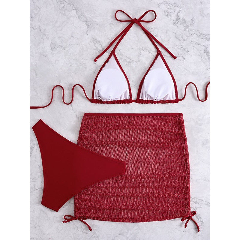 Damen Bikini-Set mit durchscheinendem Rock Drune