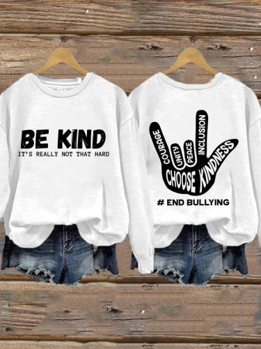 Damen Sweatshirt mit positiver Botschaft und kreativem Handdesign Drune