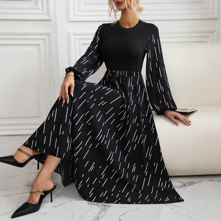 Damen Maxikleid mit farbenfrohem, grafischem Muster und elegantem Schnitt Drune