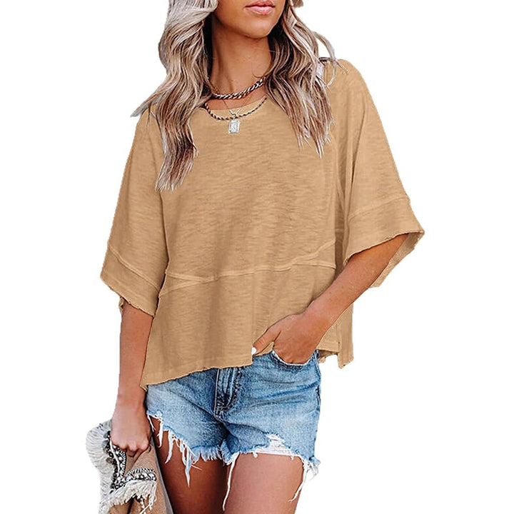 Damen Oversized Sommeroberteil mit lockerer Passform und lässigem Design Drune