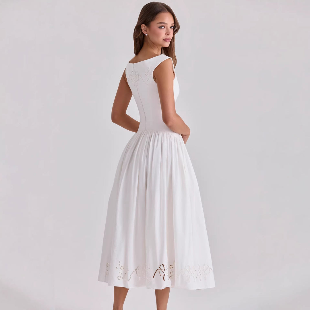Damen Elegantes Midi-Kleid mit incisierten Details Drune