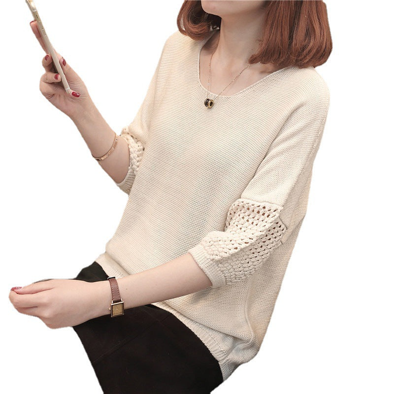 Damen Strickpullover mit dekorativem Häkelmuster und weiteren Designelementen Drune