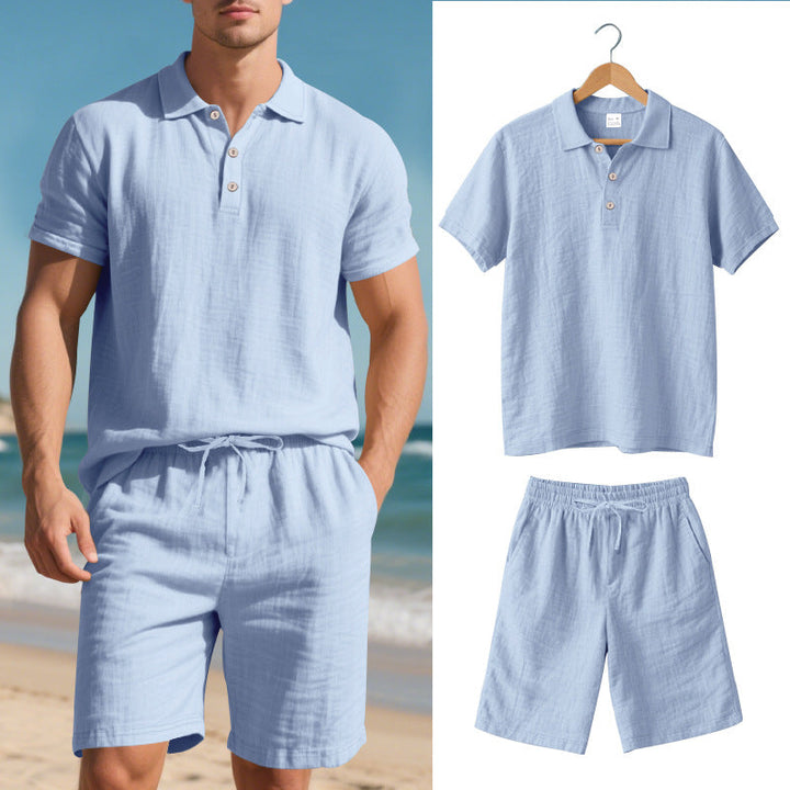 Drune | Kurzärmliges Poloshirt und Shorts Strandanzug