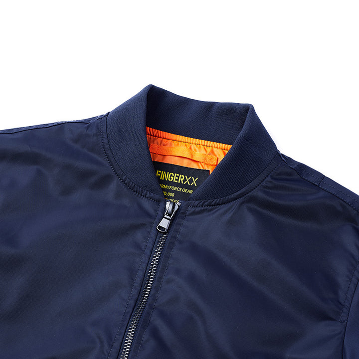 Herren  leichte MA-1 Flugbomberjacke im Stil mit Taschenutilityfach und gerippten Abschlüssen Drune