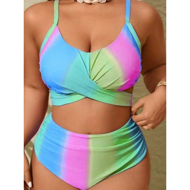 Damen Bikini-Set mit modischer Wickeloptik und hohem Bund Drune