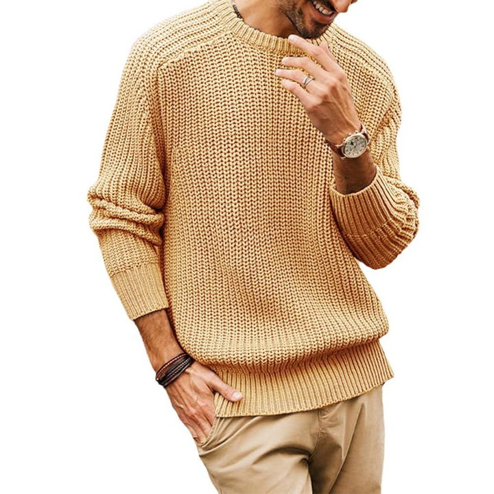 Herren lockerer Grobstrickpullover mit Raglanärmeln Drune