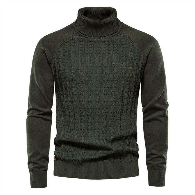 Herren Strickpullover mit modischem Stehkragen und strukturiertem Design Drune