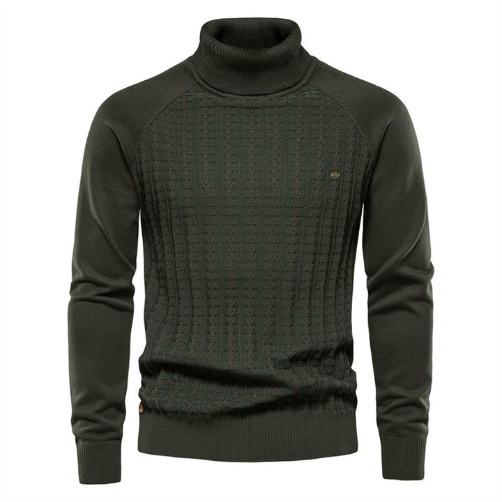 Herren Strickpullover mit modischem Stehkragen und strukturiertem Design Drune