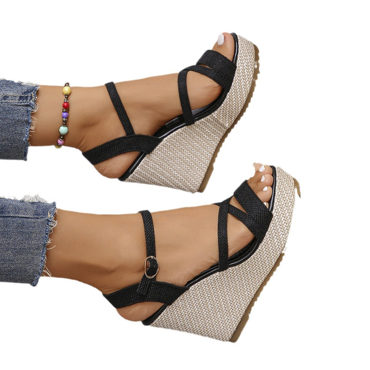Damen Wedge-Sandalen mit verstellbarem Riemen und rutschfester Sohle Drune