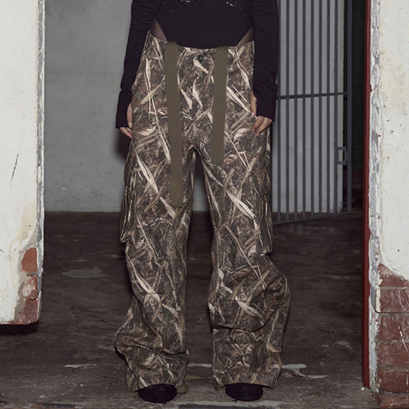 Damen Utility-Hosen im Camouflagedesign mit verstellbarem Bund und praktischen Seitentaschen Drune