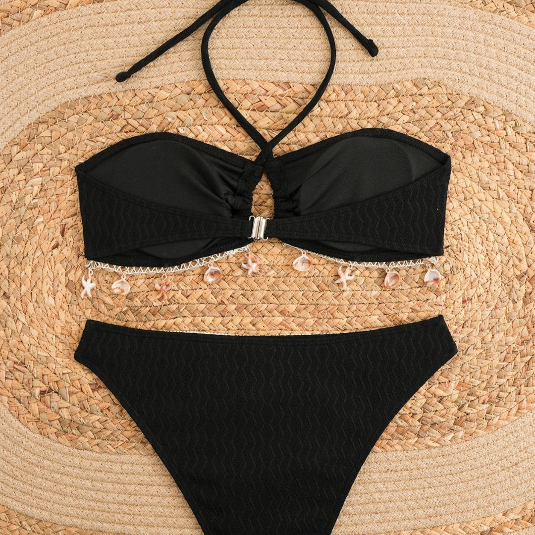 Damen Bikini-Set mit elegantem Bund und detailreichen Muscheldekoren Drune
