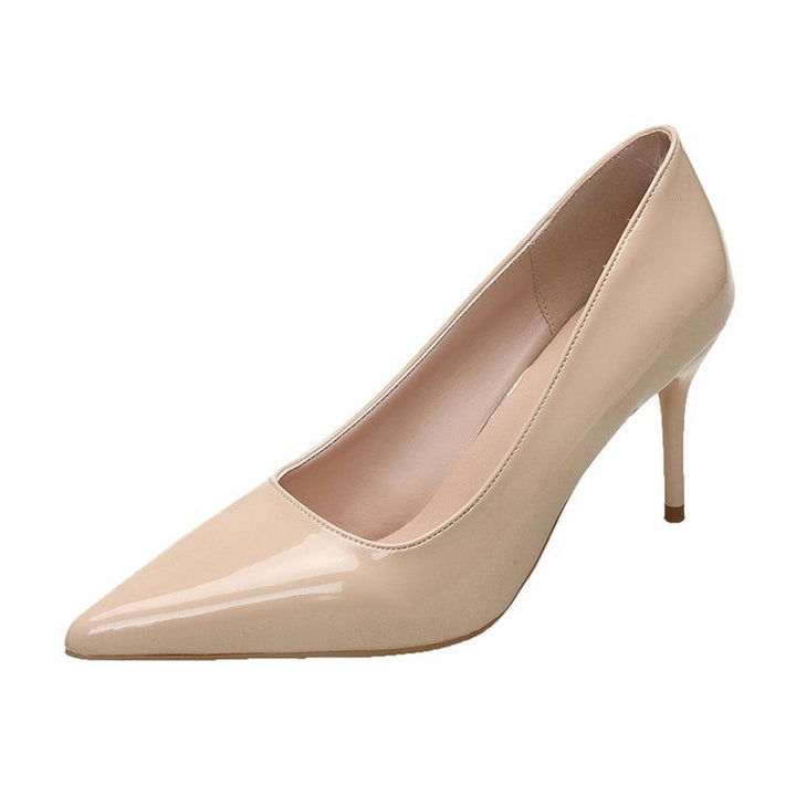 Damen Spitze High Heels mit glänzender Lackoberfläche Drune