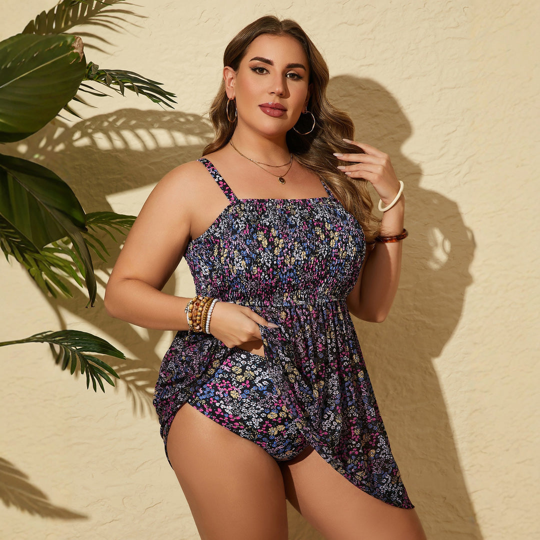 Damen luftiges Strandkleid mit elastischem Oberteil Drune