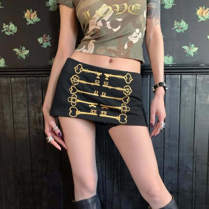 Damen Minirock mit einzigartigem Schlüssel-Design Drune