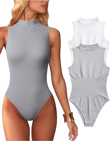 Damen Bodysuit mit elegantem Stehkragen und strukturierter Oberfläche Drune