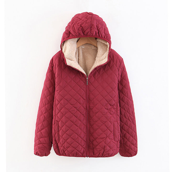 Damen gesteppte Winterjacke mit kuscheligem Innenfutter und Kapuze Drune