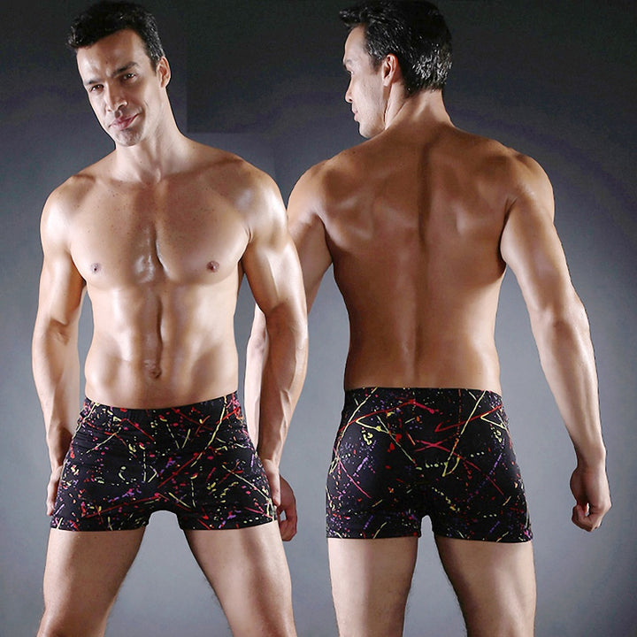 Herren Badeboxershorts mit modernem Grafikdruck Drune