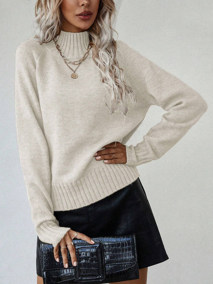 Damen Strickpullover mit hohem Kragen und lässiger Passform Drune