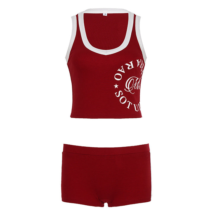 Damen Sportliches Set mit Raffungen und modernem Print Drune