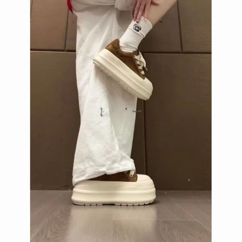 Damen Modische Plateau Sneakers mit weicher Sohle und lässigem Design Drune